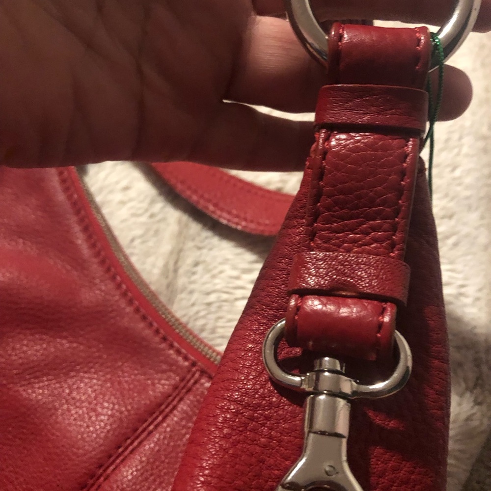 Talbots Red Pebbled Leather HOBO Bag - Picture 3 of 13